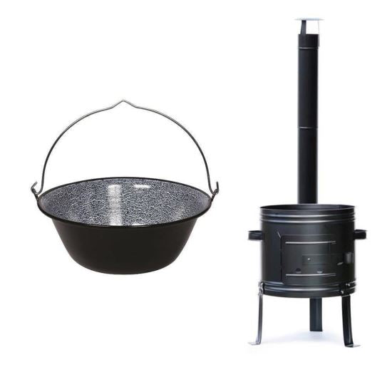 Soba, cu ceaun emailat 30 L, burlan, cot, 50x67 cm, Perfect Home
