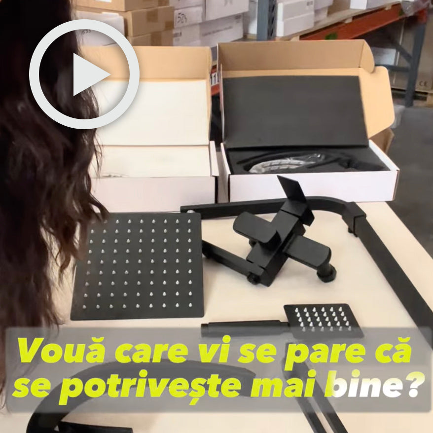 Baterie lavoar cu un singur orificiu, din alama solida, negru mat