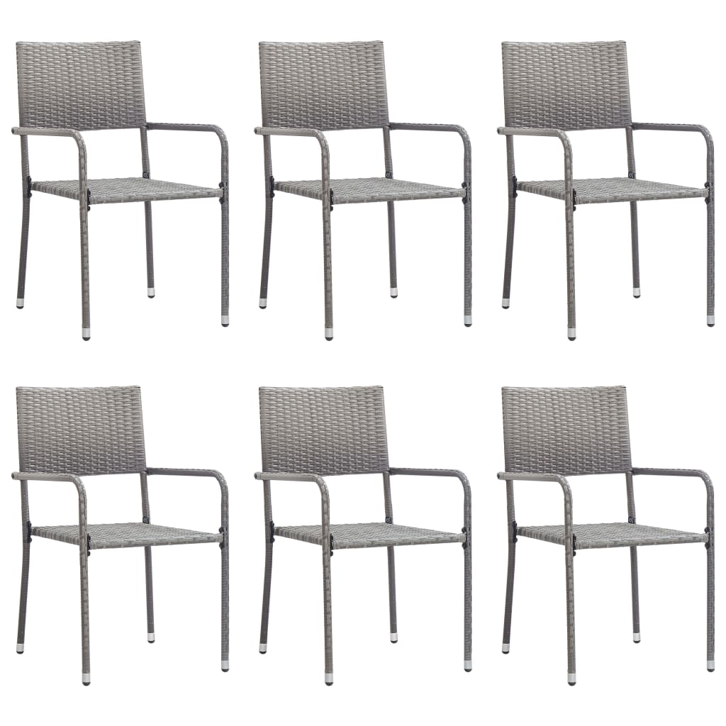 Set mobilier pentru gradina, 7 piese, gri