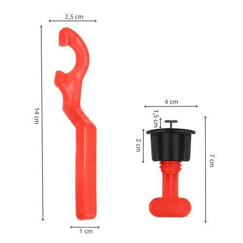 Tije de nivelare si aliniere a placilor ceramice, refolosibile, set 50 buc, cu cheie