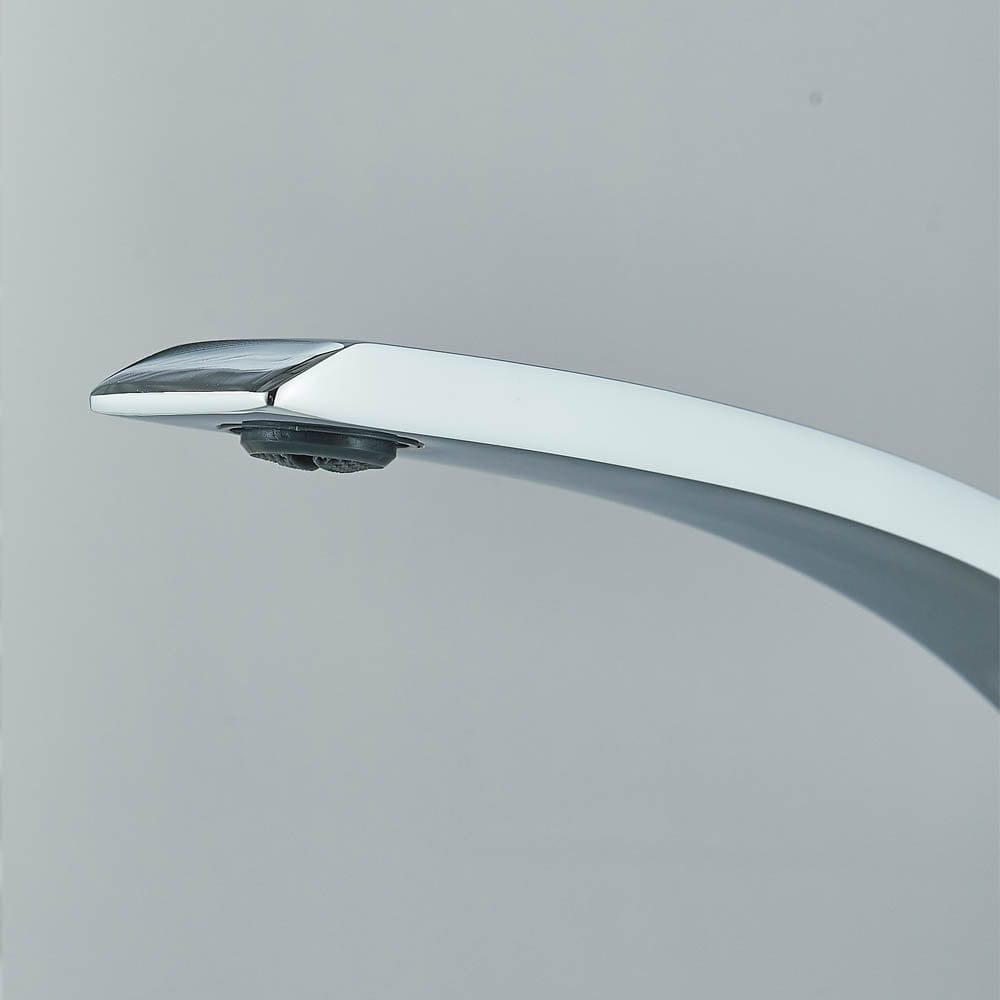 Bateria pentru lavoar, curbata in forma de C, argintiu lucios