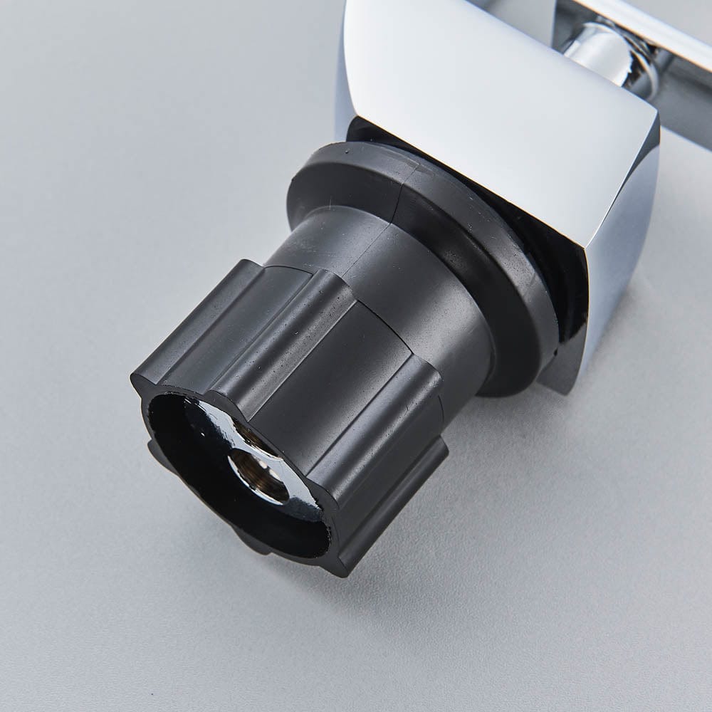 Bateria pentru lavoar, curbata in forma de C, argintiu lucios