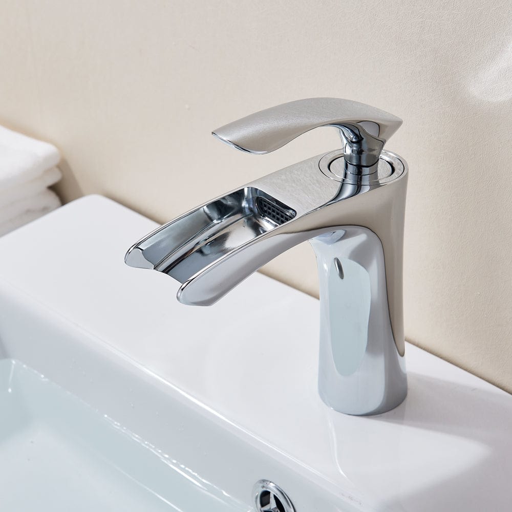 Bateria pentru lavoar Fein, montare pe lavoar, argintiu cromat