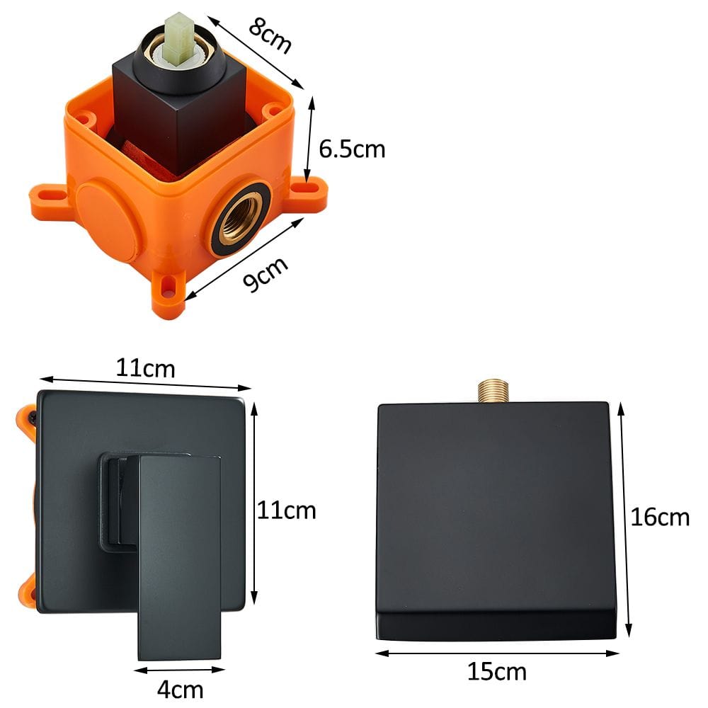 Bateria pentru lavoar Schick, incastrata in perete, negru mat