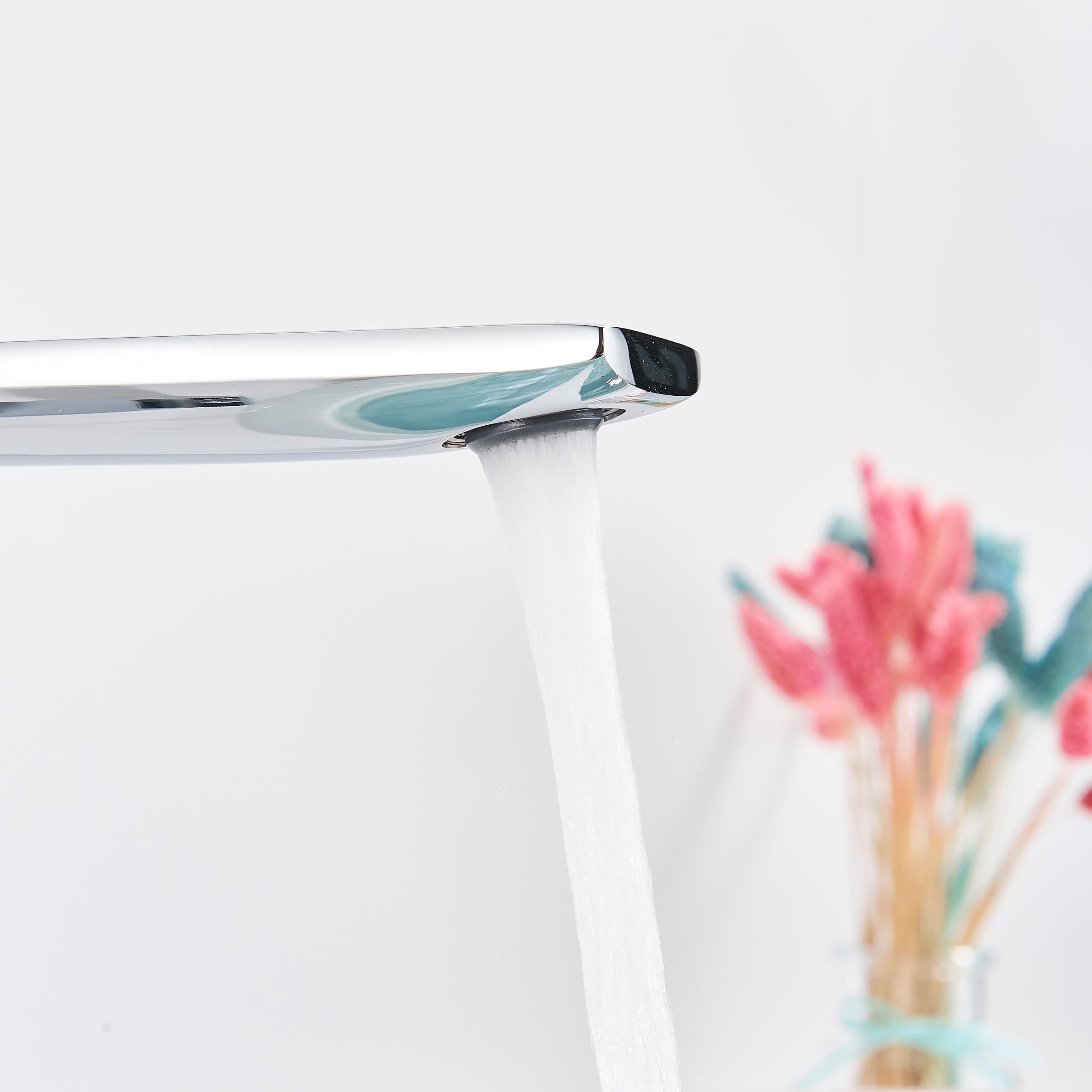 Bateria pentru lavoar slim StilVoll, cu montare pe blat, argintiu cromat