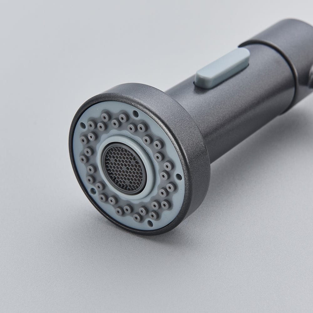 Bateria profesionala pentru bucatarie, cu 2 functii de curgere, dus flexibil, finisaj gri antracit