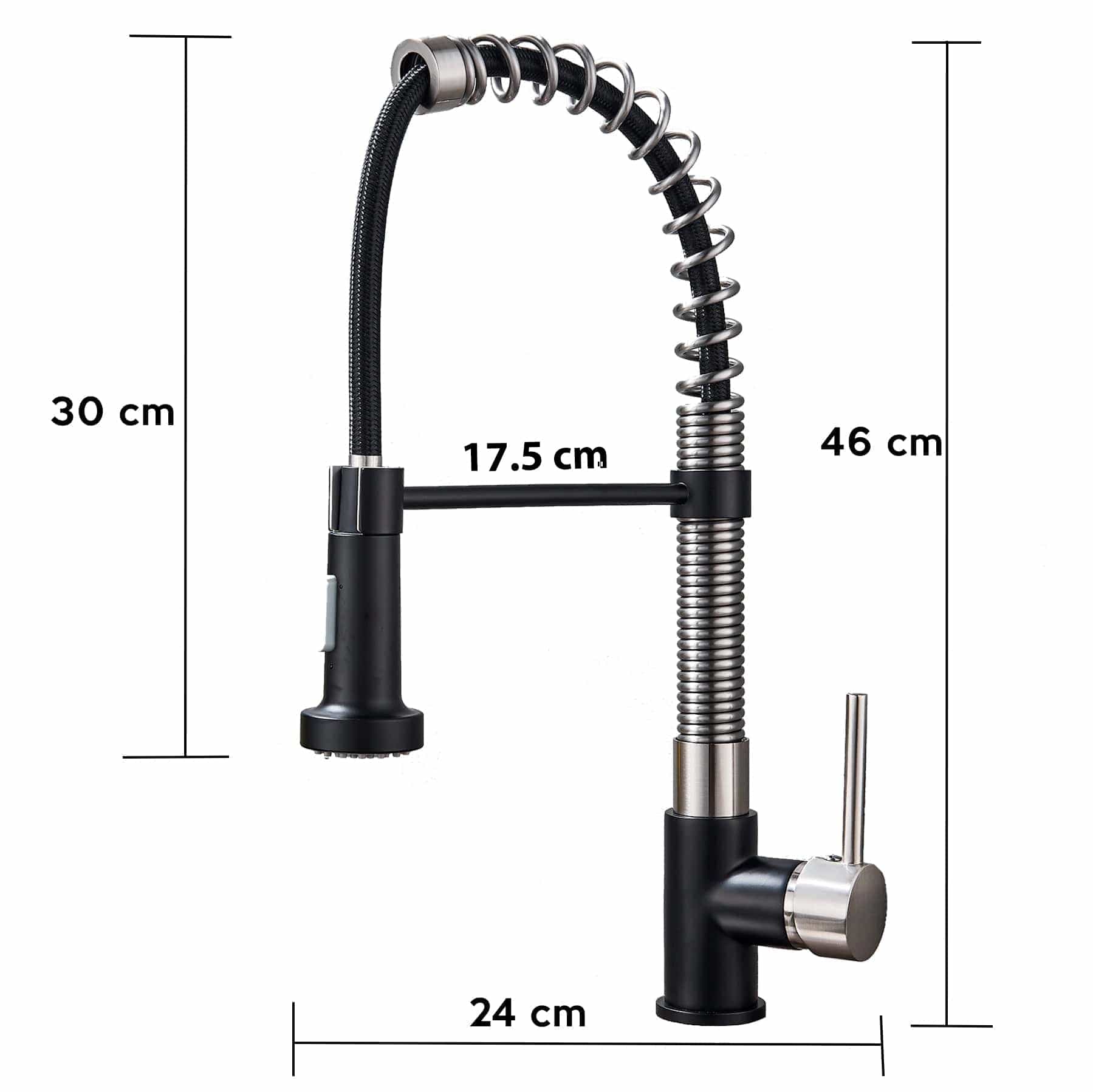 Bateria profesionala pentru bucatarie Swan, cu 2 functii de curgere, dus flexibil