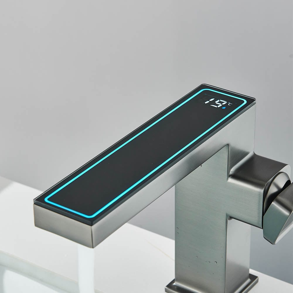 Baterie baie cu afișaj de temperatură, gri