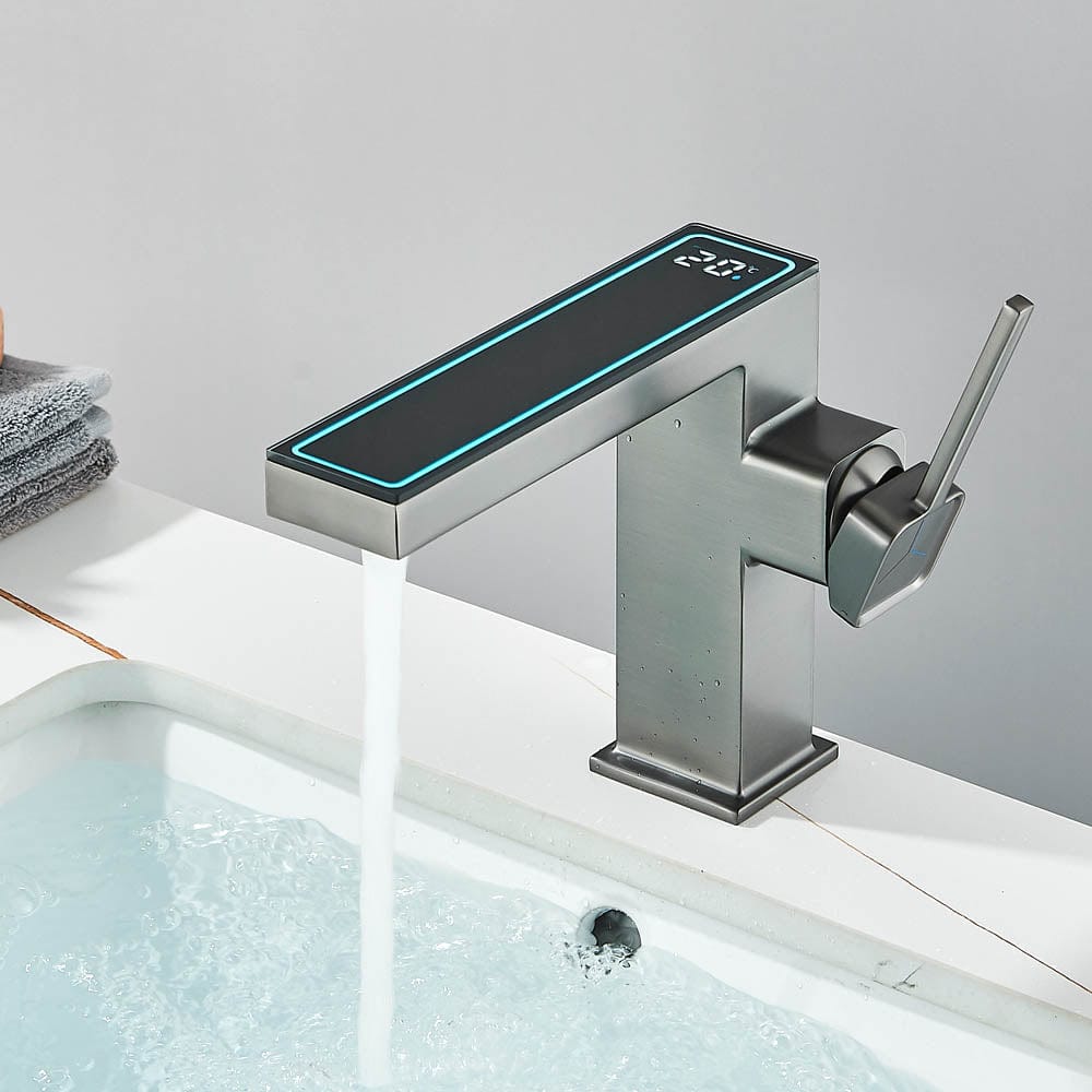 Baterie baie cu afișaj de temperatură, gri