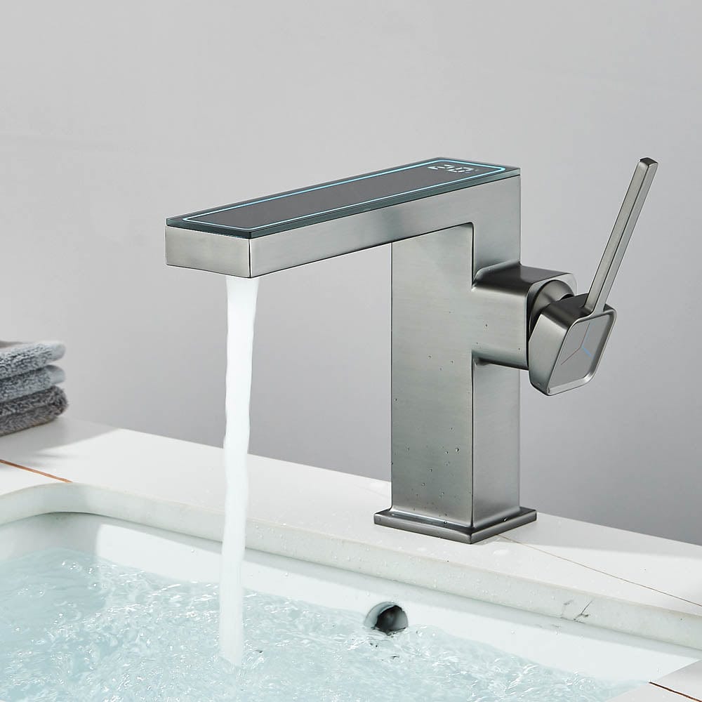 Baterie baie cu afișaj de temperatură, gri