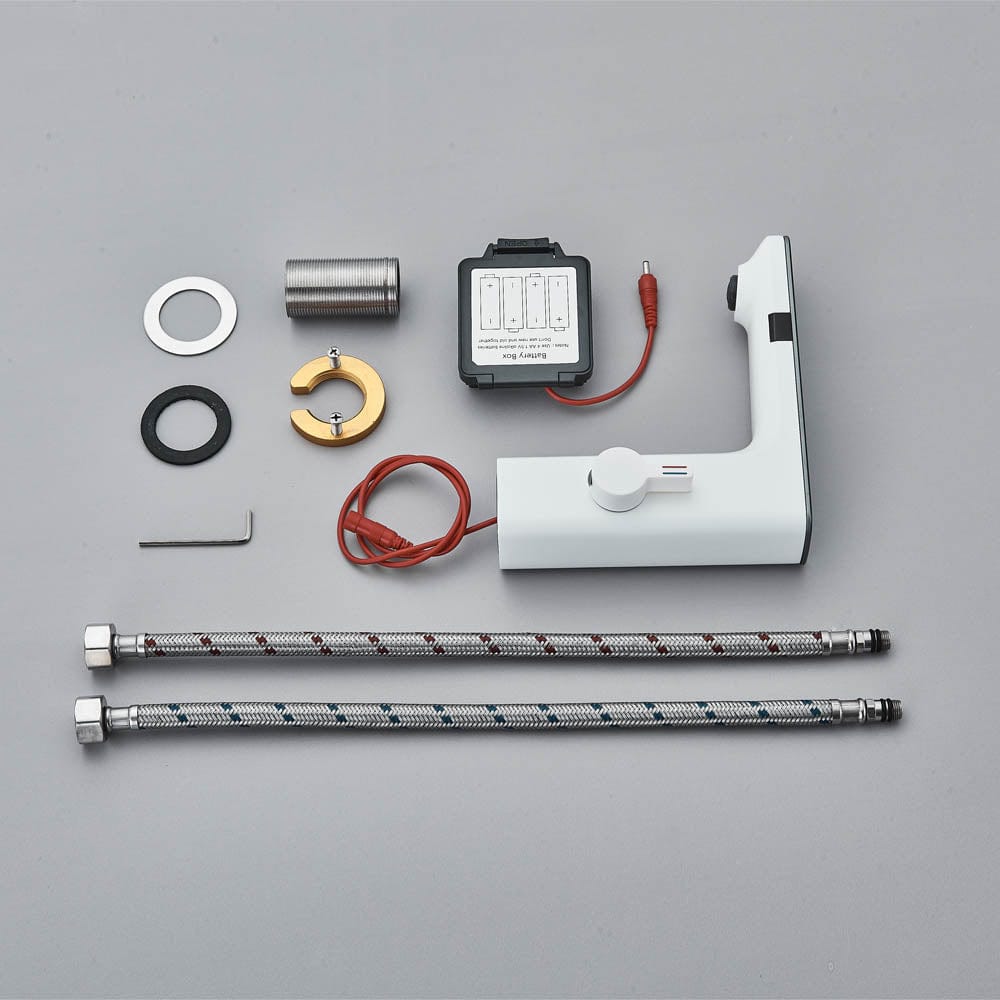 Baterie baie cu afisaj digital si senzor touchless, alb, cod 1477