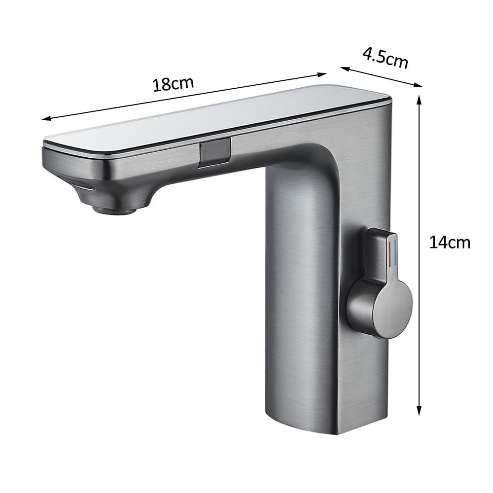 Baterie baie cu afisaj digital si senzor touchless, gri mat, cod 1476