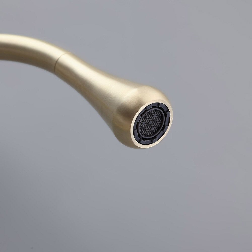 Baterie baie, inalta,auriu, cu monocomanda si pipa flexibila 360 grade, 1264