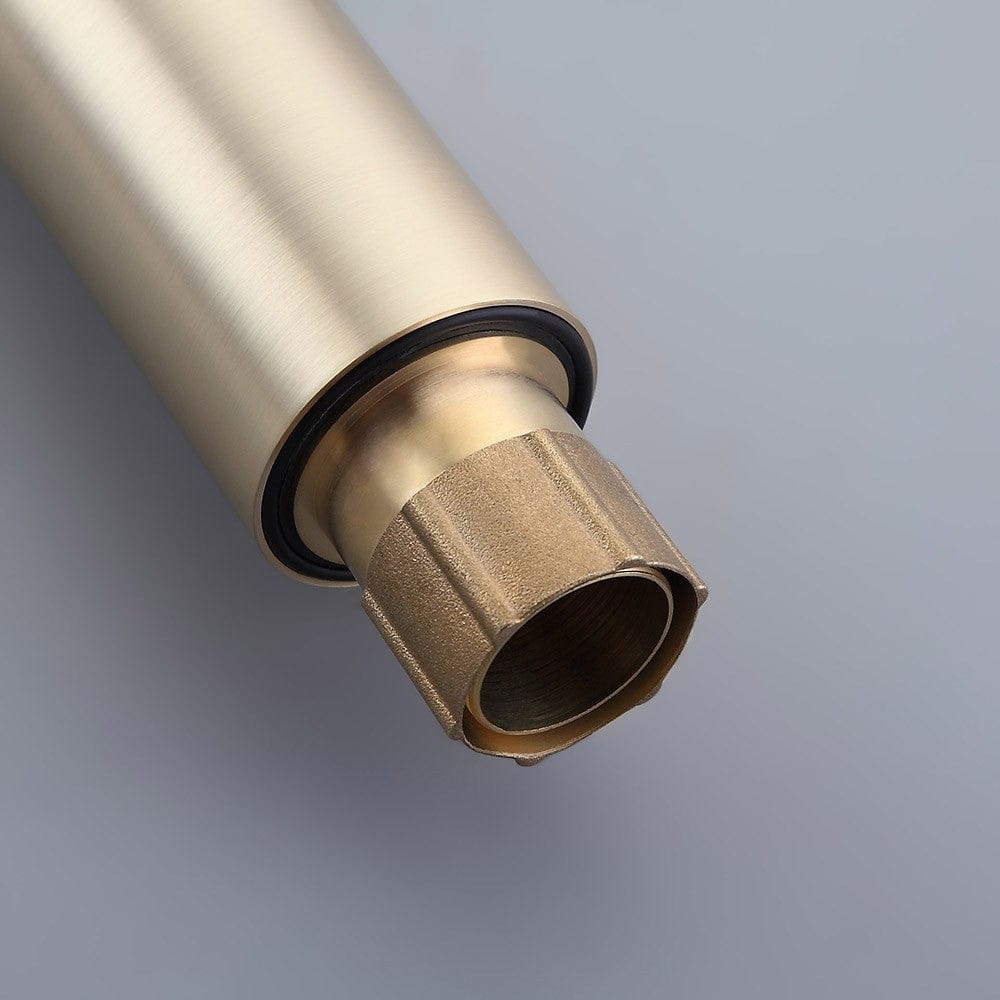 Baterie baie, inalta,auriu, cu monocomanda si pipa flexibila 360 grade, 1264