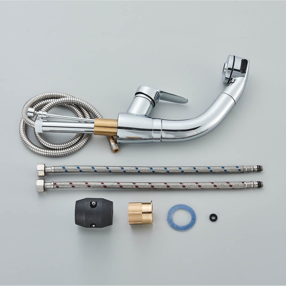 Baterie baie, model argintiu cu pipa retractabila