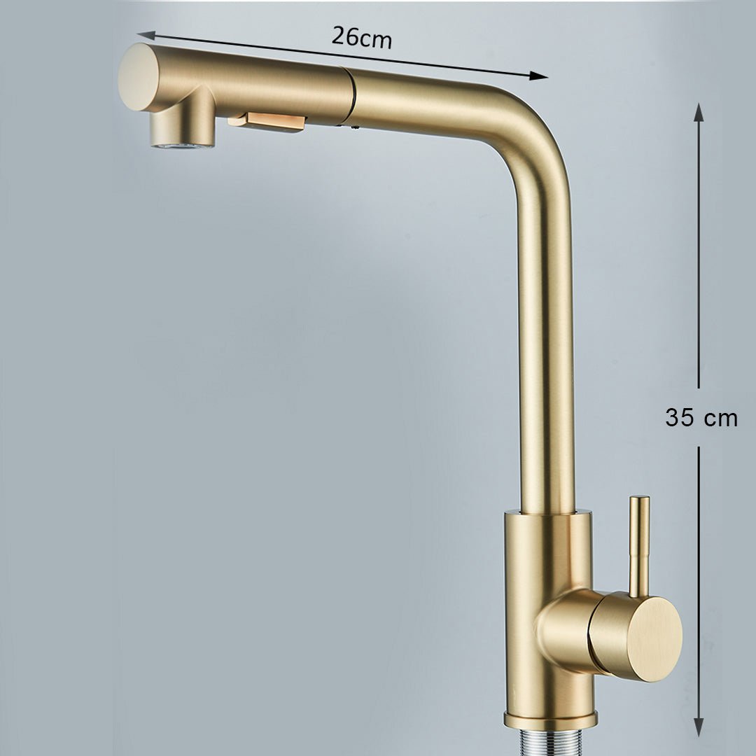Baterie bucatarie, auriu periat