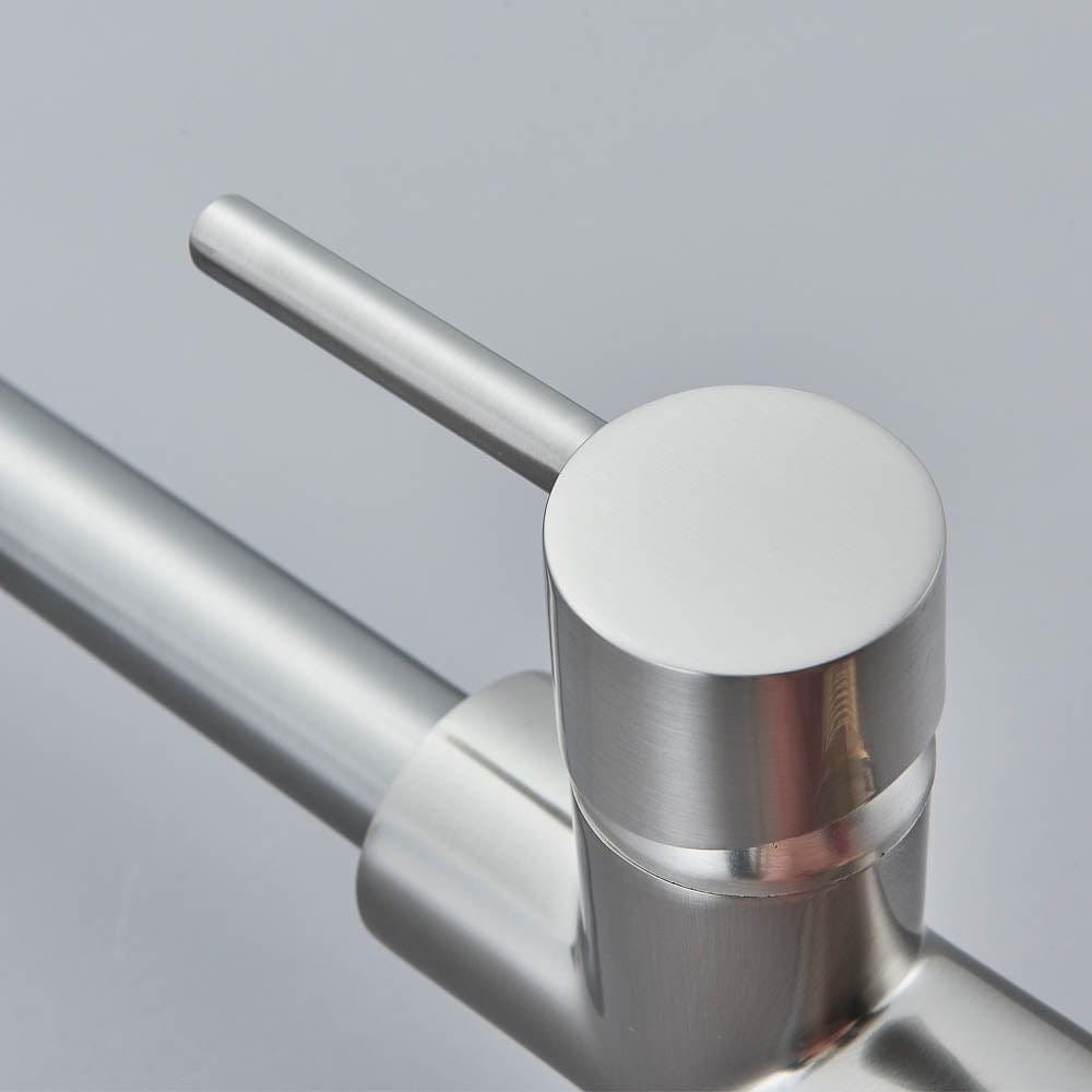 Baterie bucatarie cu 3 cai pentru filtru de purificare, argintiu nichelat (semi-lucios)