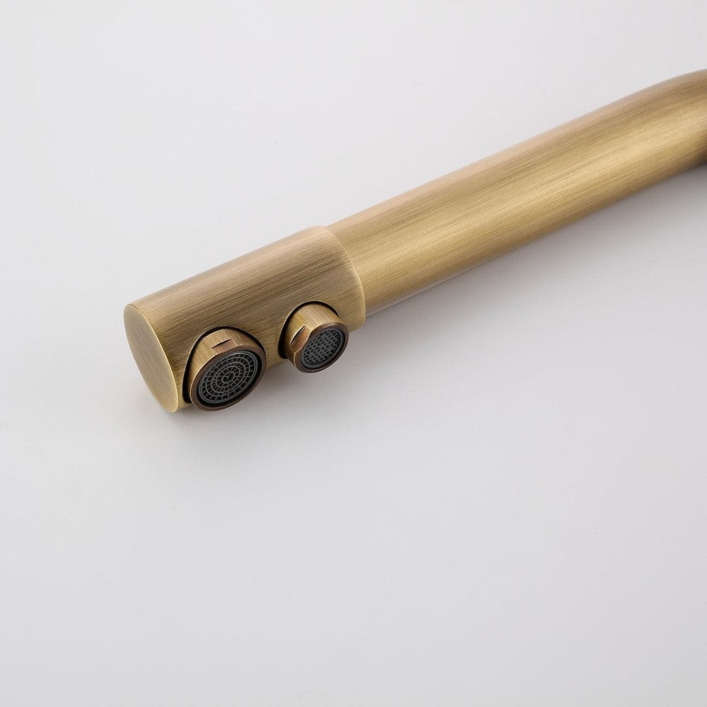 Baterie bucatarie cu 3 cai pentru filtru de purificare, auriu antichizat