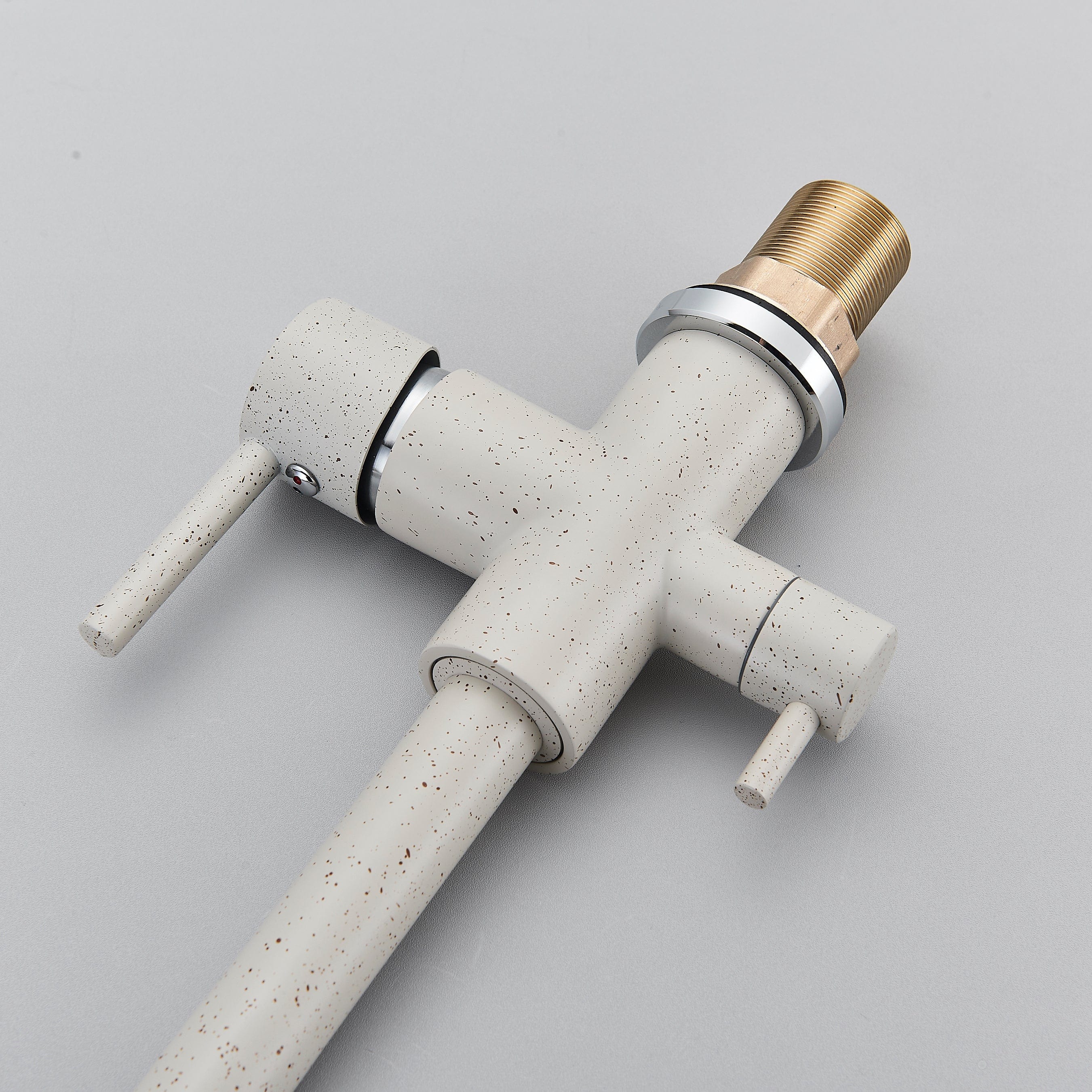 Baterie bucatarie cu 3 cai pentru filtru de purificare, culoare granit cu puncte mici