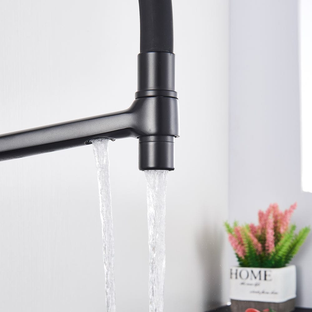 Baterie bucatarie cu 3 cai pentru filtru de purificare și 2 funcții de curgere a apei, negru