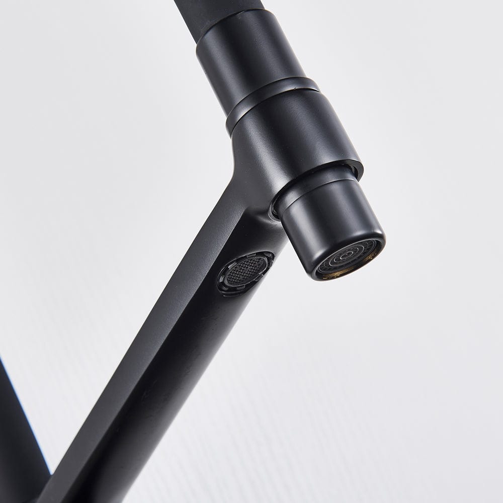 Baterie bucatarie cu 3 cai pentru filtru de purificare și 2 funcții de curgere a apei, negru