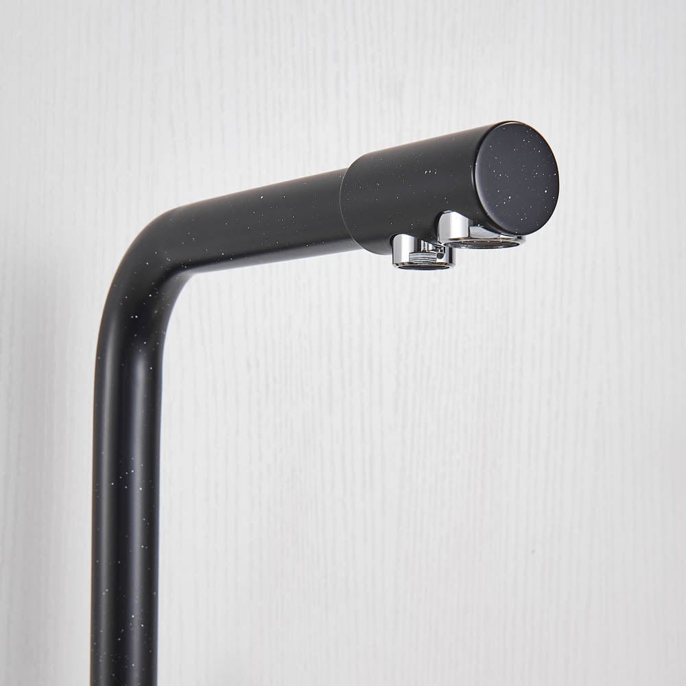 Baterie bucatarie cu 3 cai pentru filtru de purificare, negru mat cu puncte mici