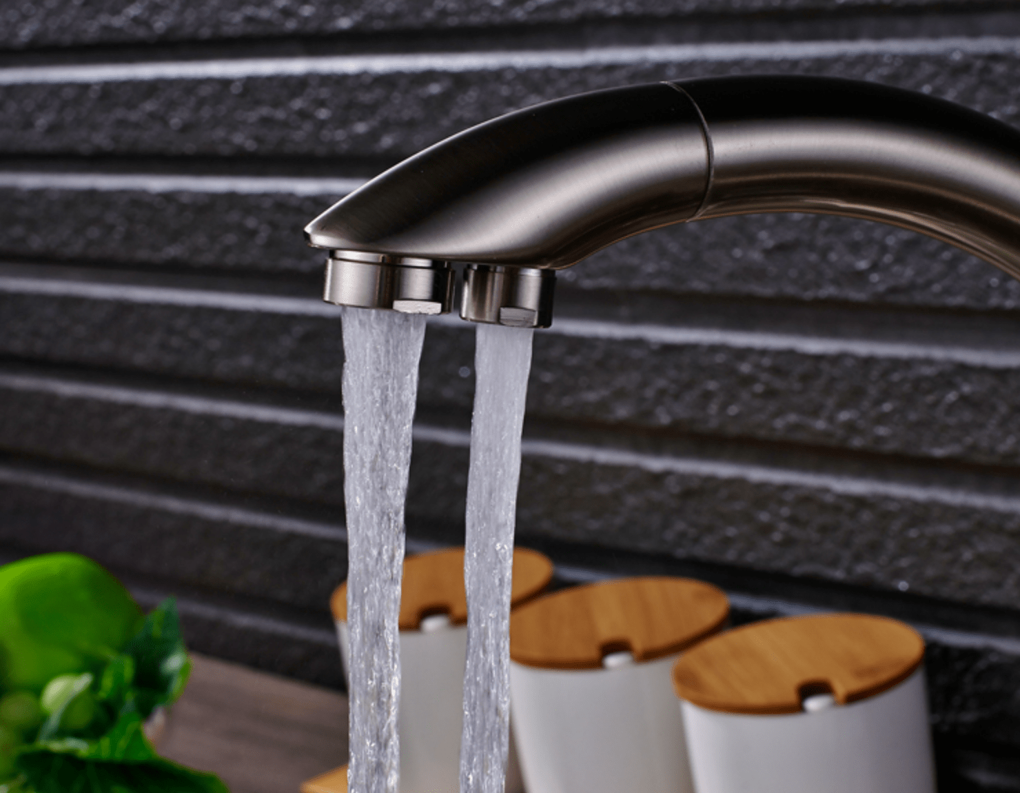 Baterie bucatarie cu 3 cai pentru filtru de purificare, nichelata