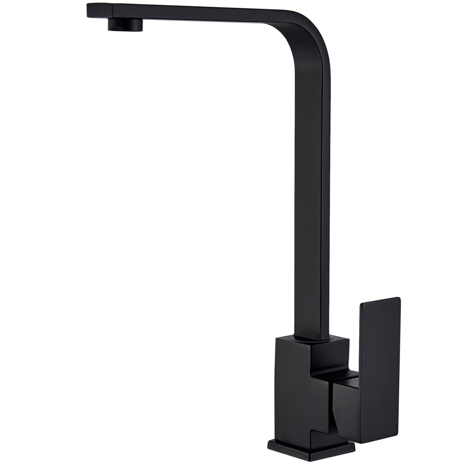 Baterie bucatarie cu cadru patrat si monocomanda, negru mat