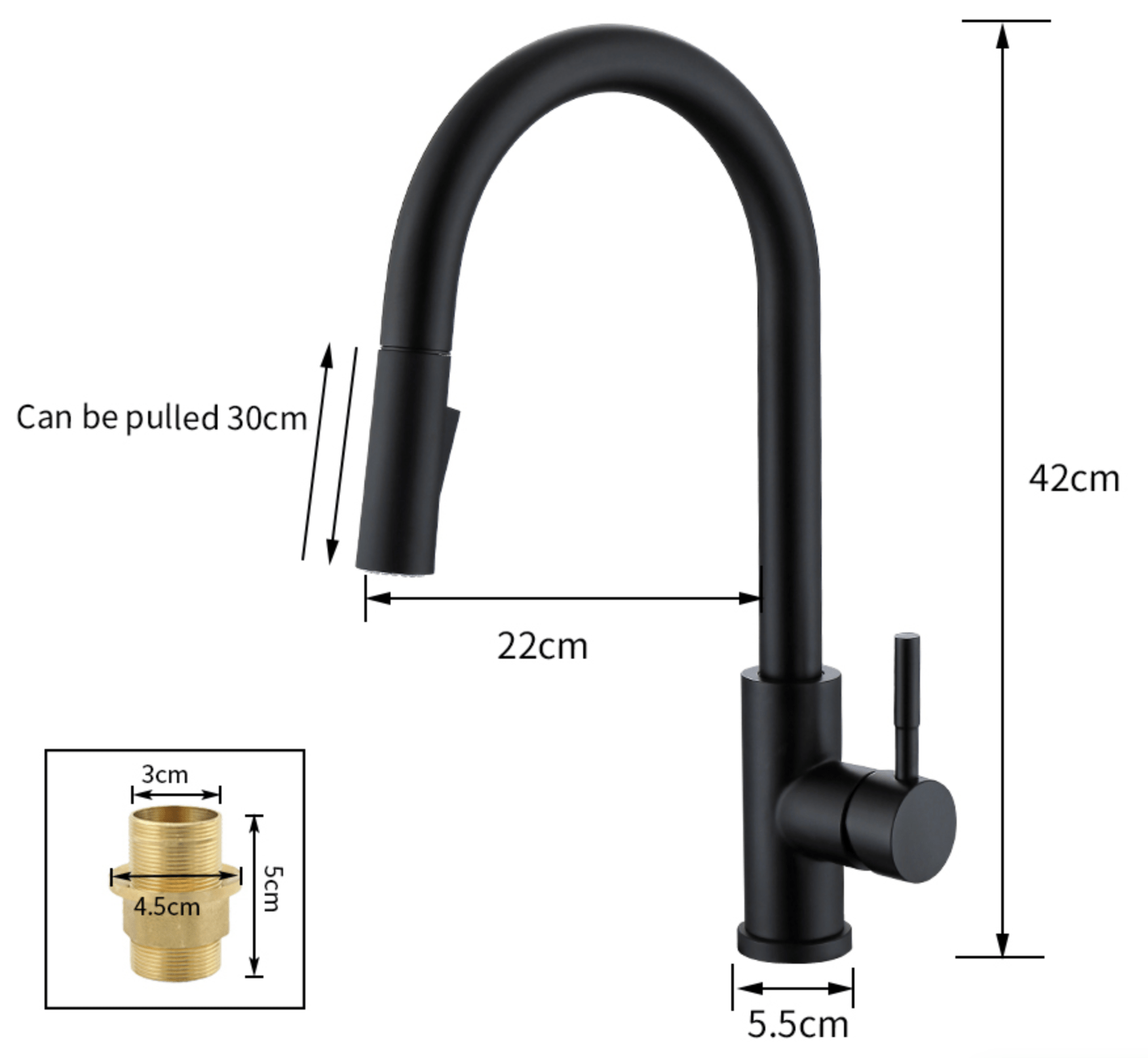 Baterie bucatarie, cu dus extractibil si 2 functii de curgere