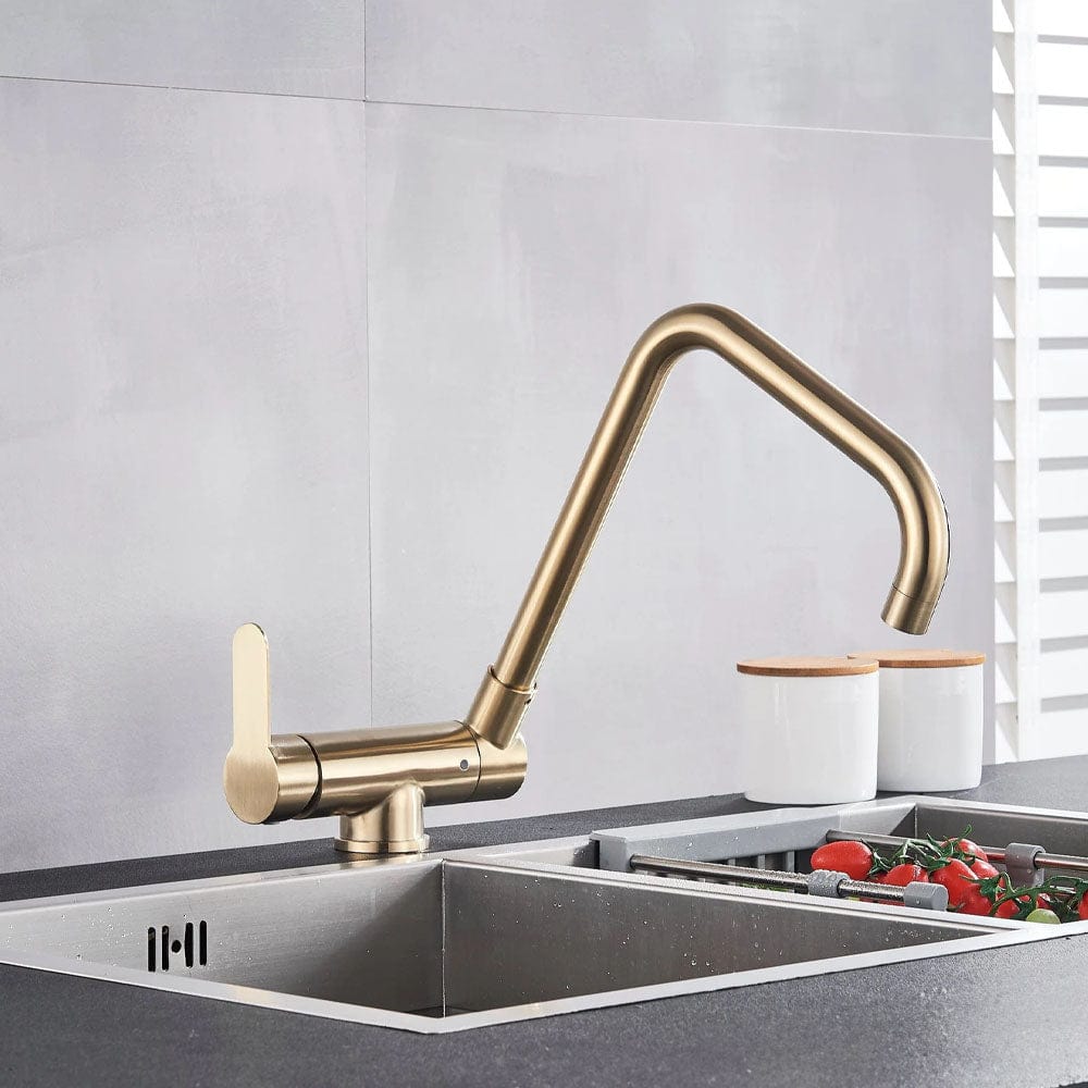 Baterie bucatarie cu monocomanda, auriu mat