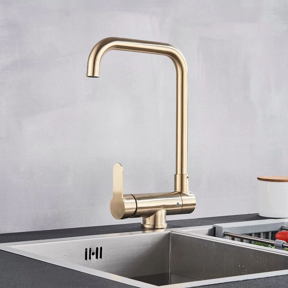 Baterie bucatarie cu monocomanda, auriu mat