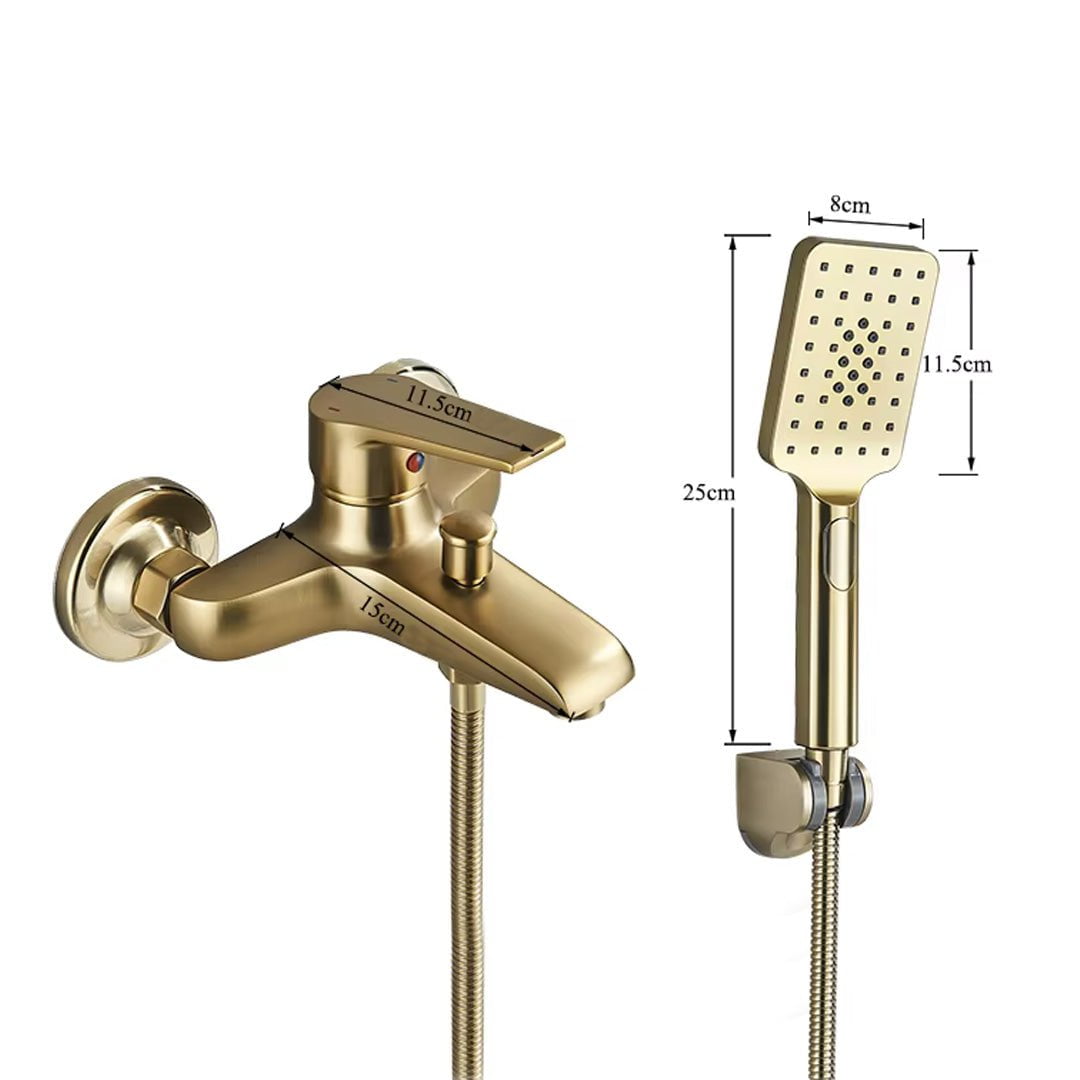 Baterie cada cu dus de mana, auriu