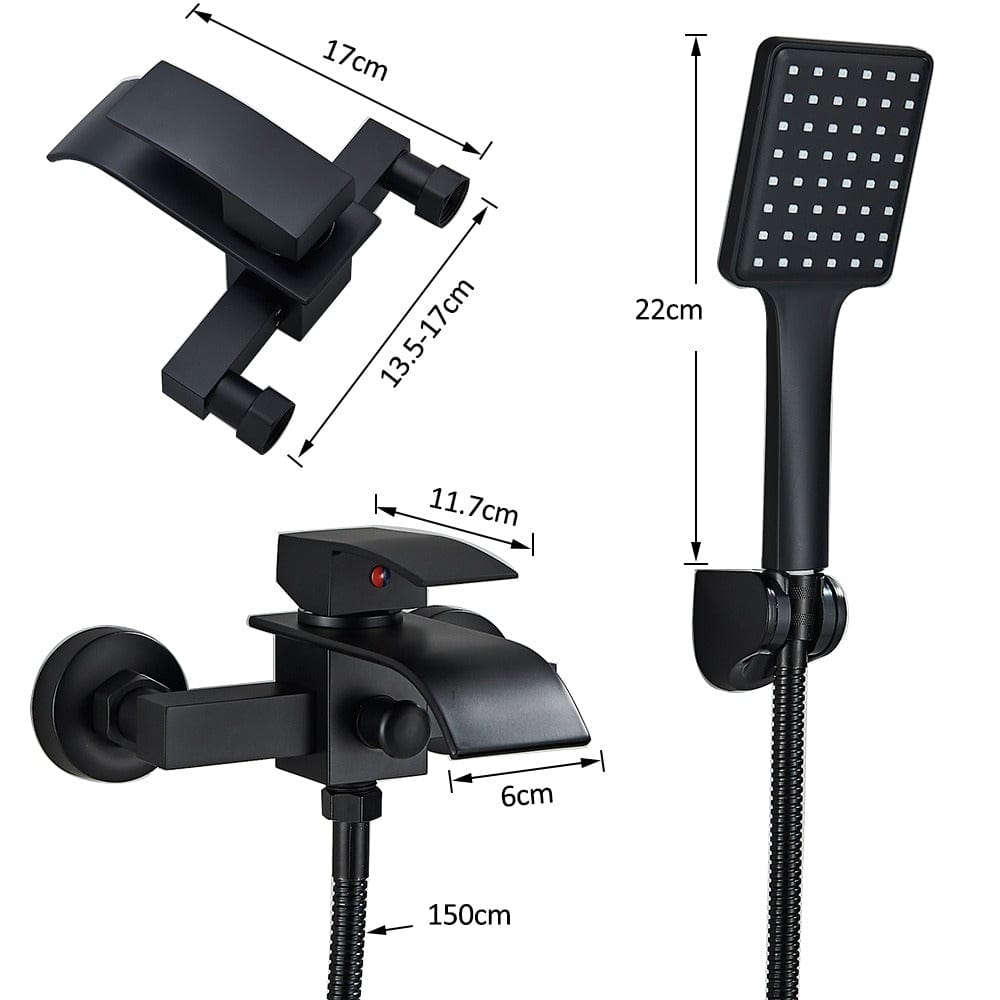 Baterie cada cu robinet tip cascada, auriu