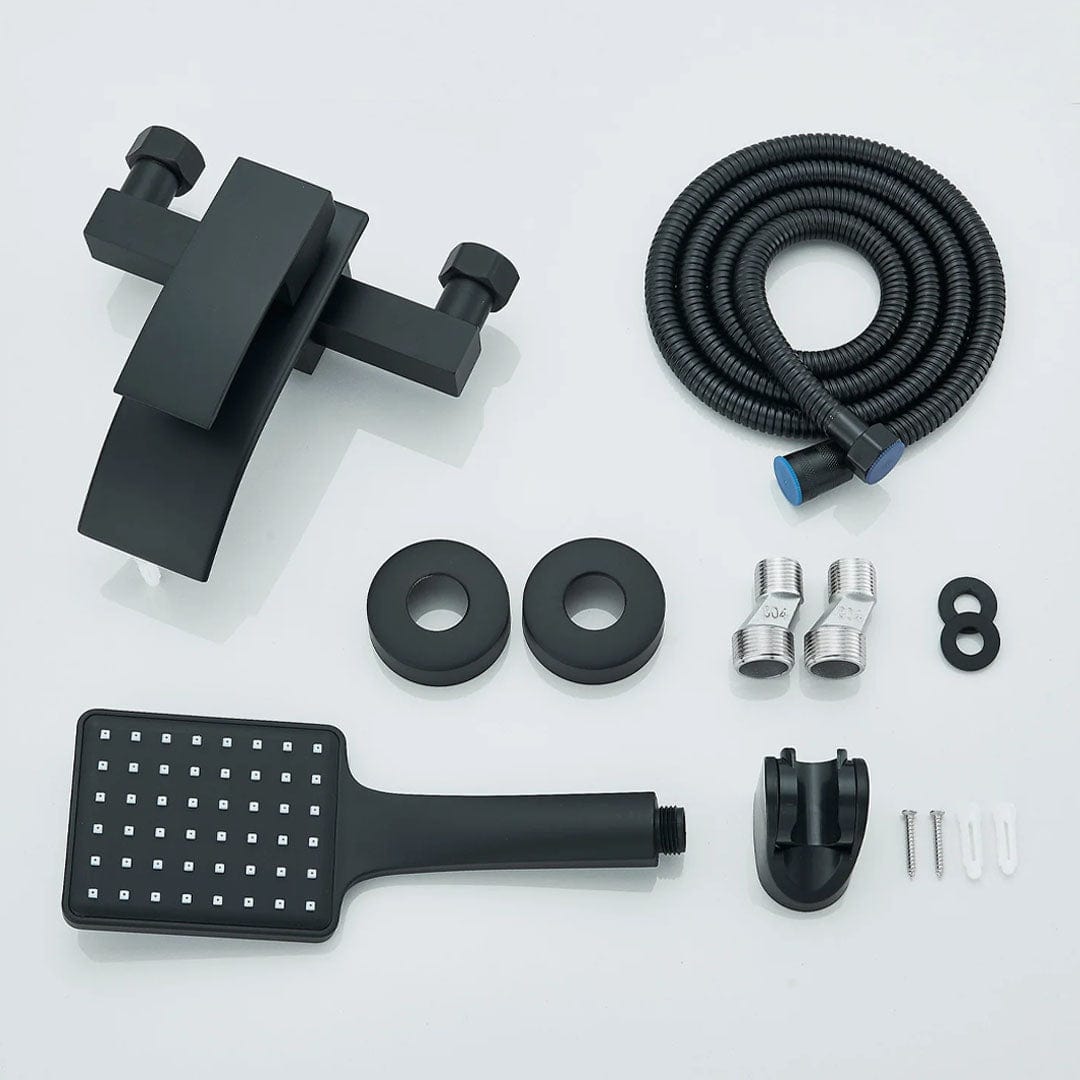 Baterie cada cu robinet tip cascada, negru mat