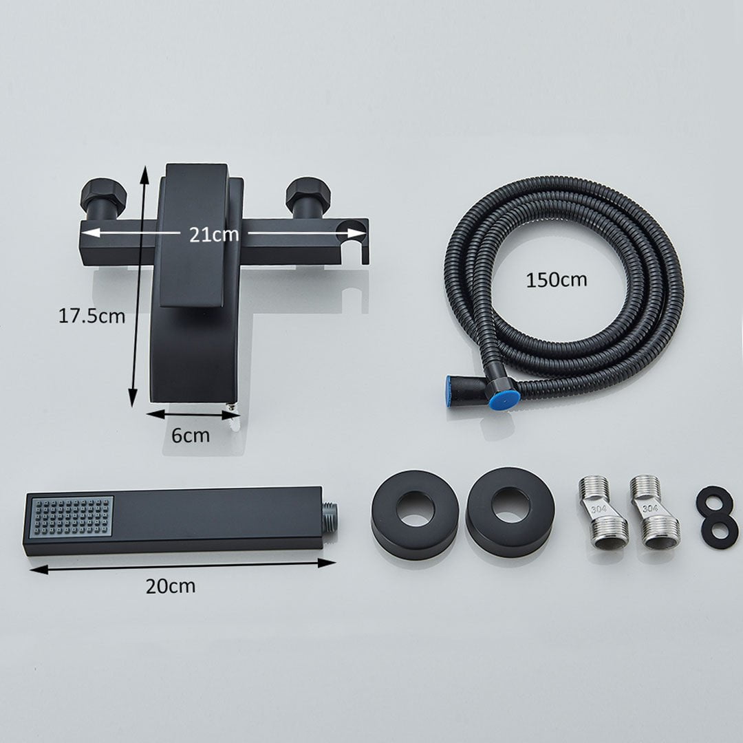 Baterie cada cu robinet tip cascada, negru mat