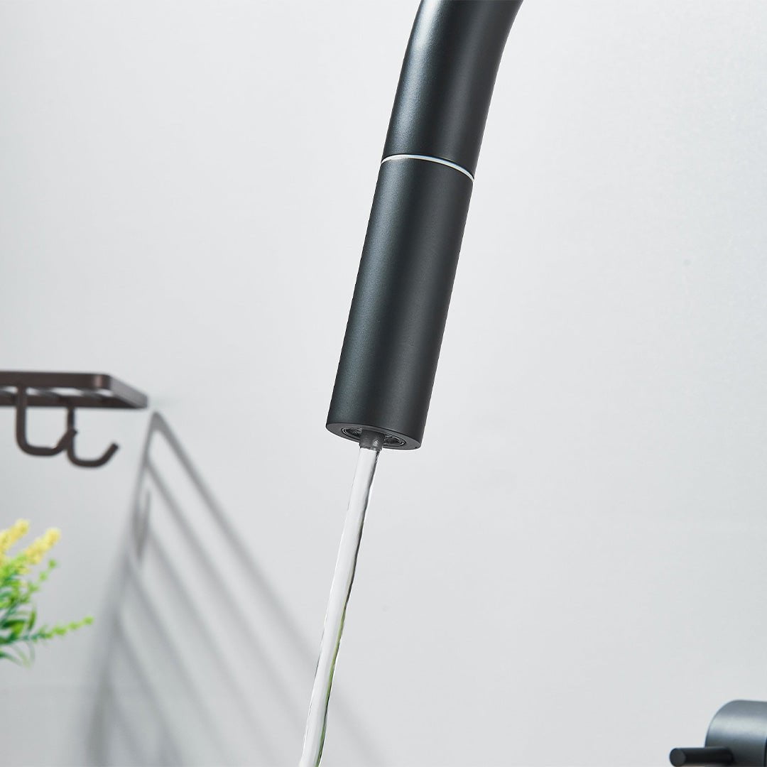 Baterie cu filtru de purificare si dus extractibil, negru mat