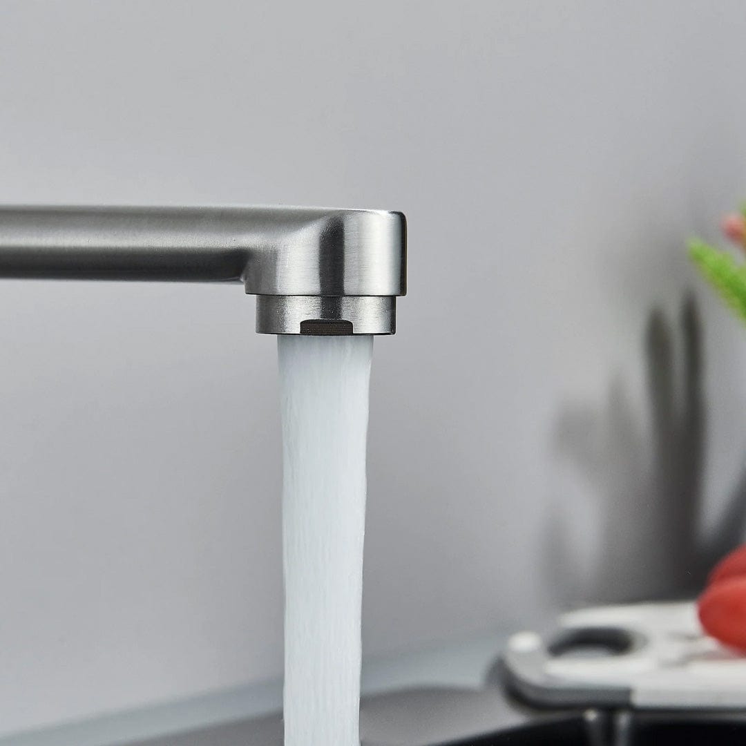 Baterie cu montare pe perete, argintiu periat