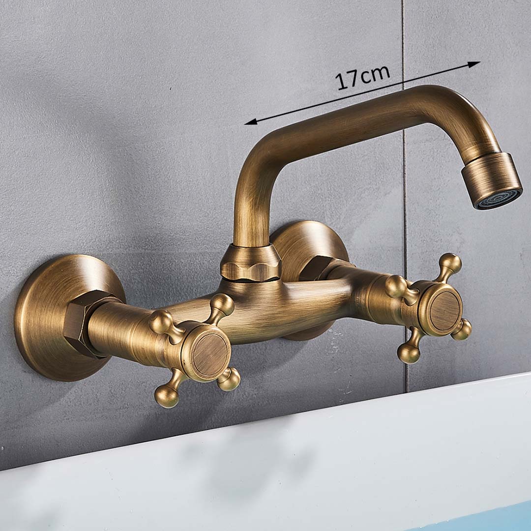 Baterie cu montare pe perete in stil victorian, auriu periat