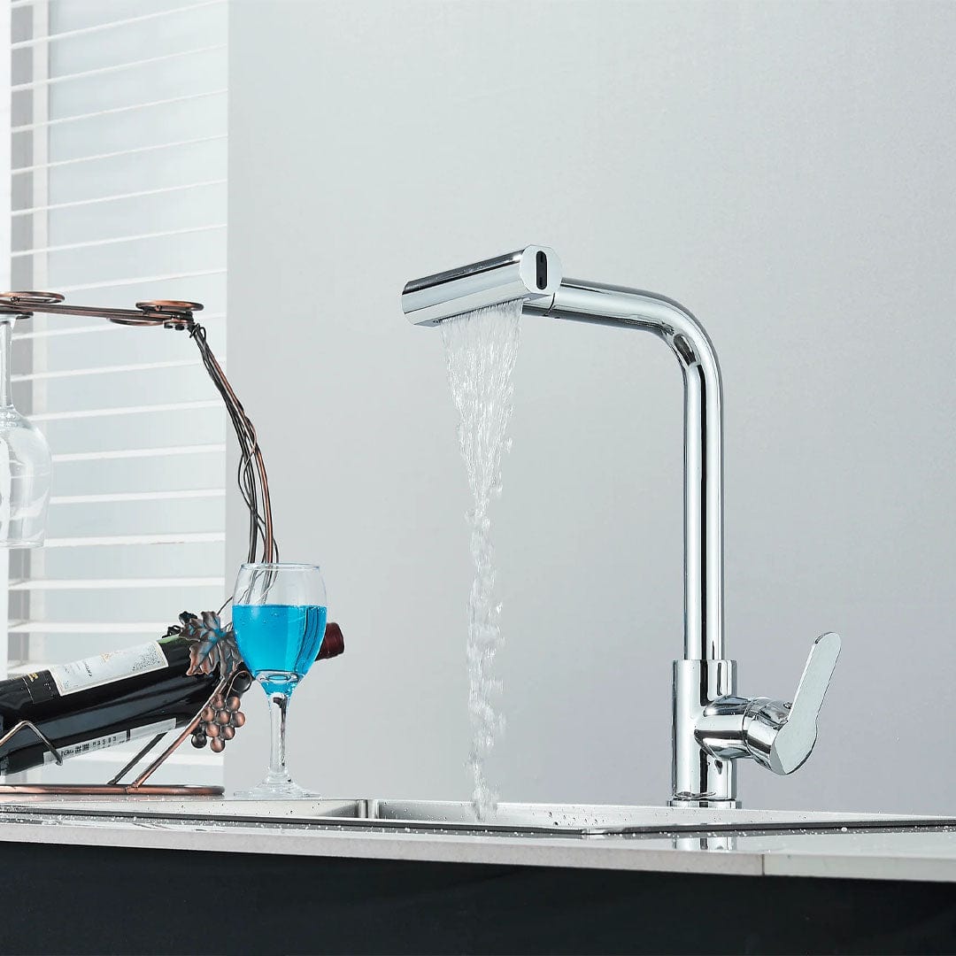 Baterie de bucătărie/baie cu duș extractibil, argintiu lucios