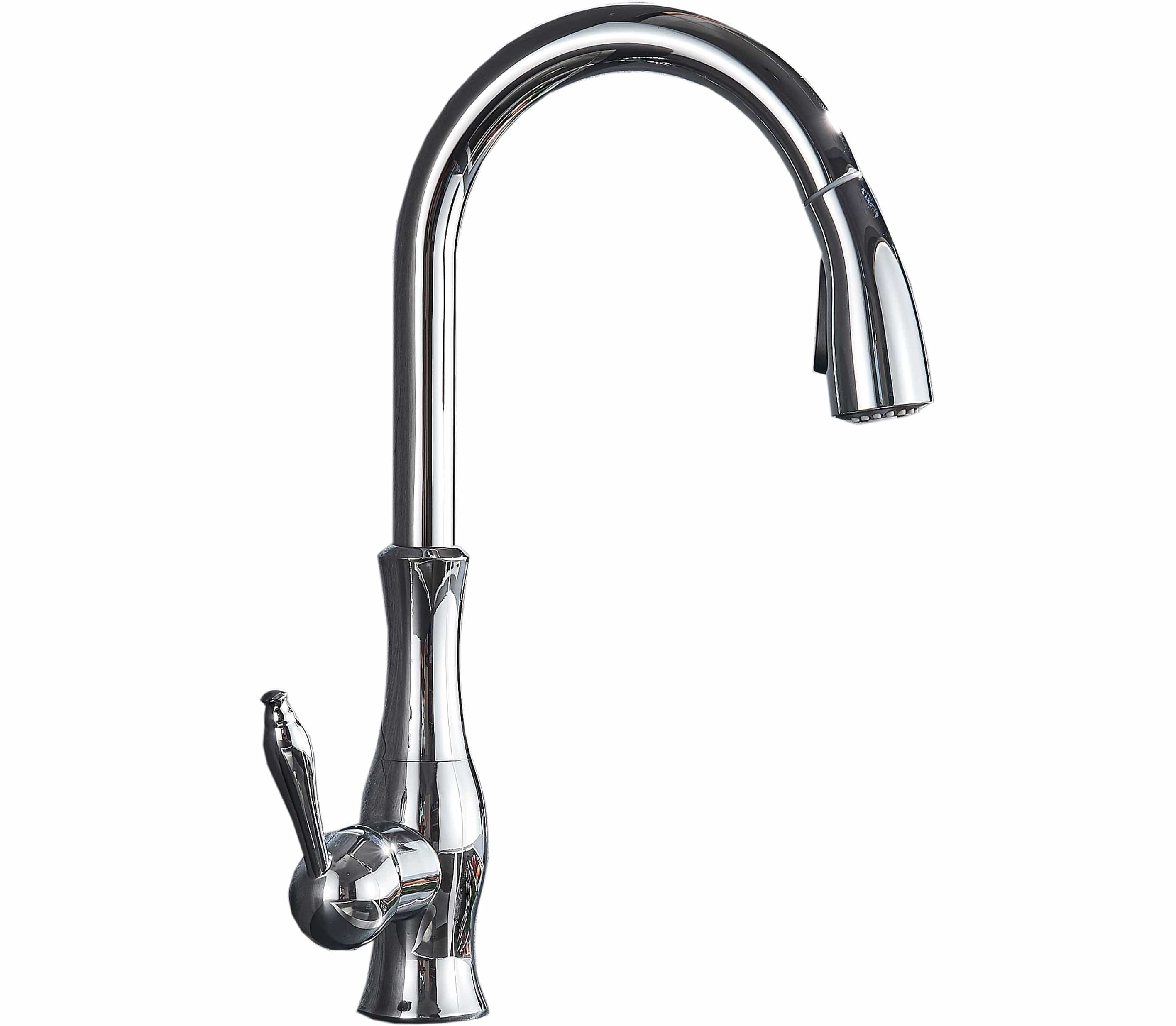 Baterie de bucatarie, cromata, cu furtun extractibil si 2 functii de curgere a apei