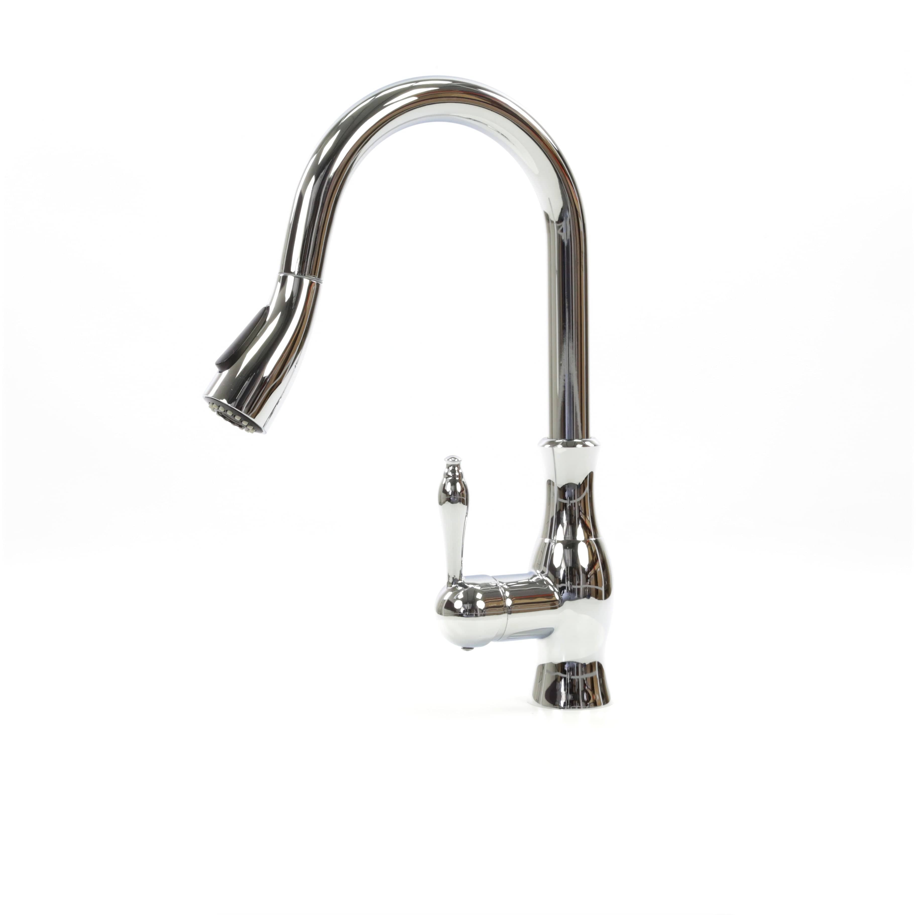 Baterie de bucatarie, cromata, cu furtun extractibil si 2 functii de curgere a apei