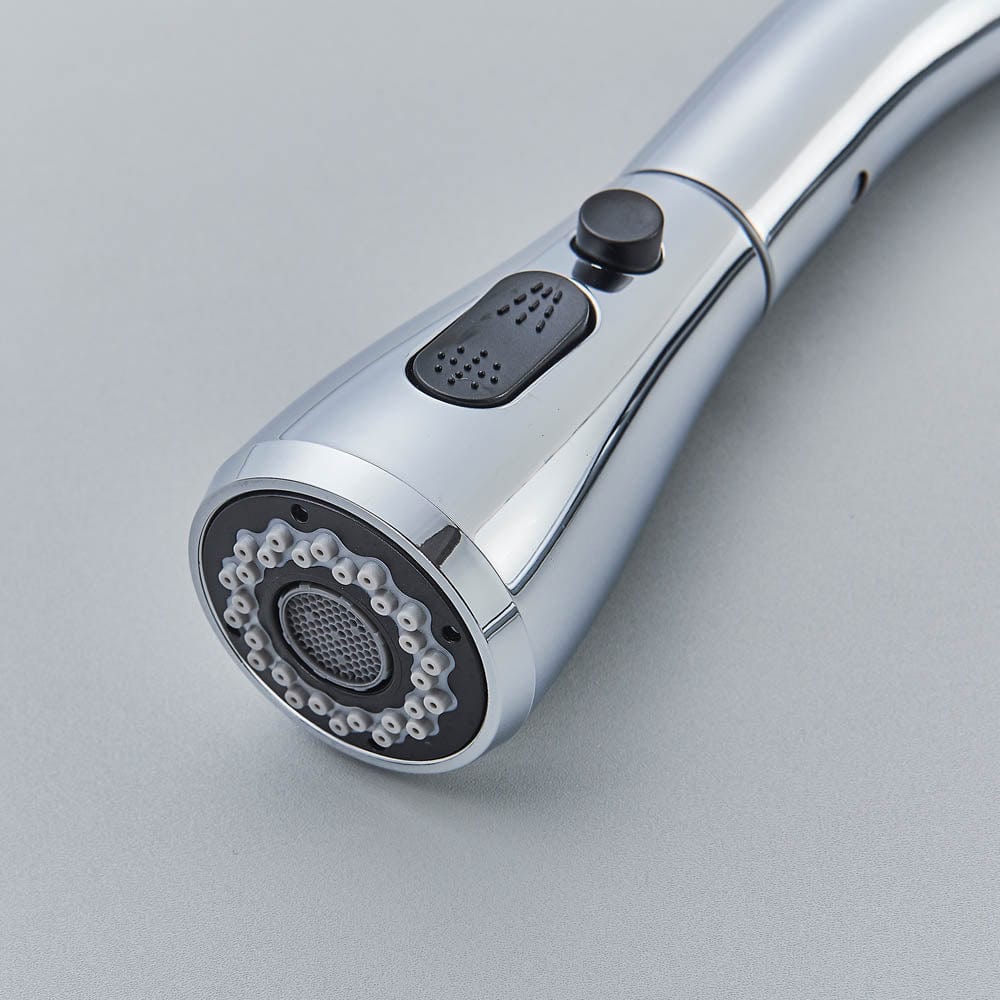 Baterie de bucatarie cu dus extractibil, argintiu