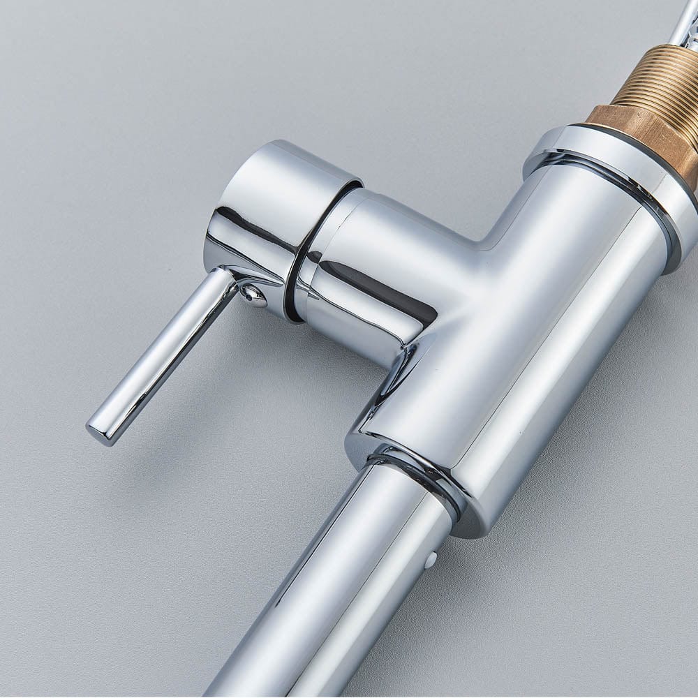 Baterie de bucatarie cu dus extractibil, argintiu