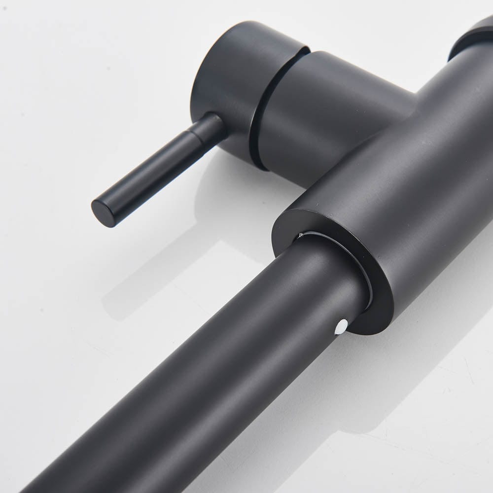 Baterie de bucatarie cu dus extractibil, negru mat