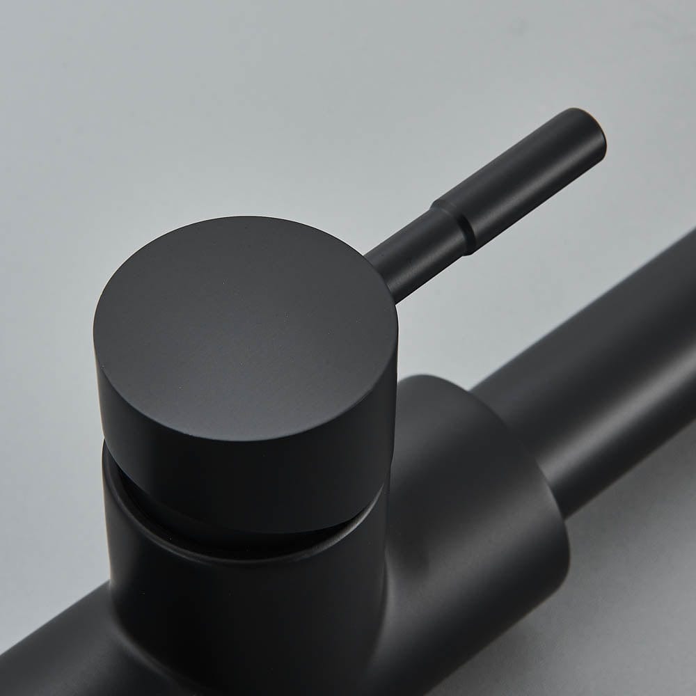 Baterie de bucatarie, cu dus extractibil, negru mat