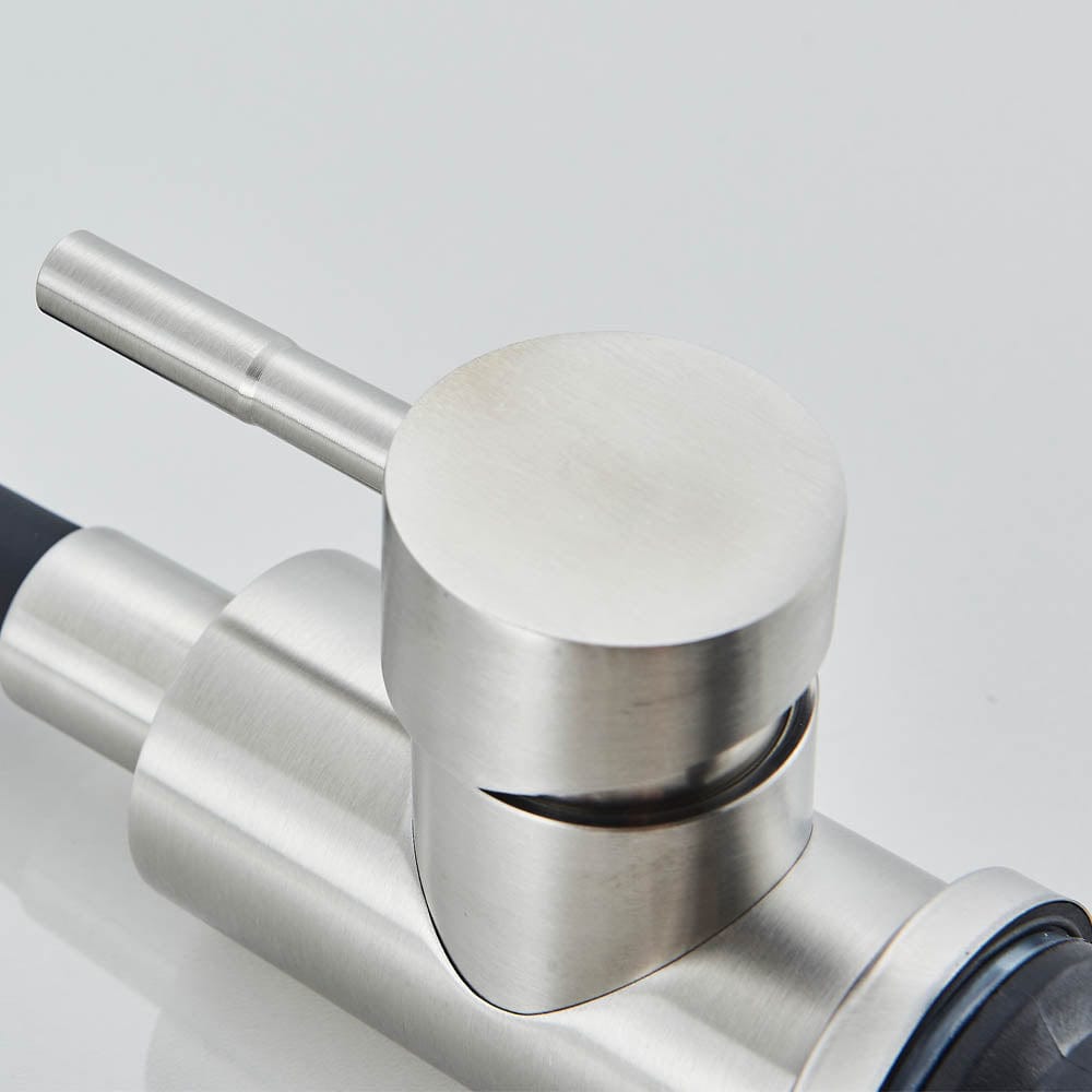 Baterie de bucătărie cu pipă flexibilă, negru