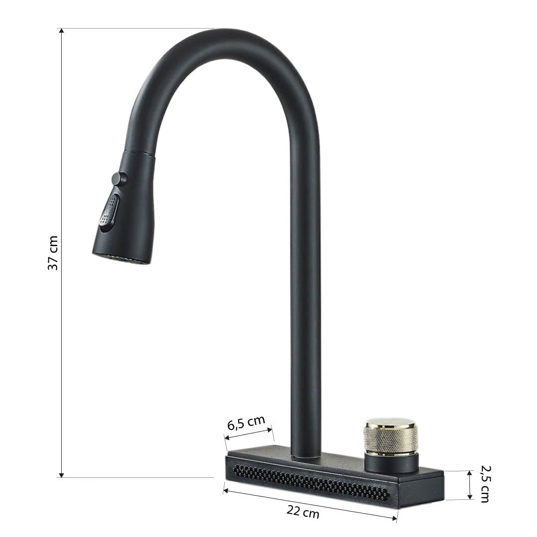 Baterie de bucătărie cu sistem de curgere tip cascadă