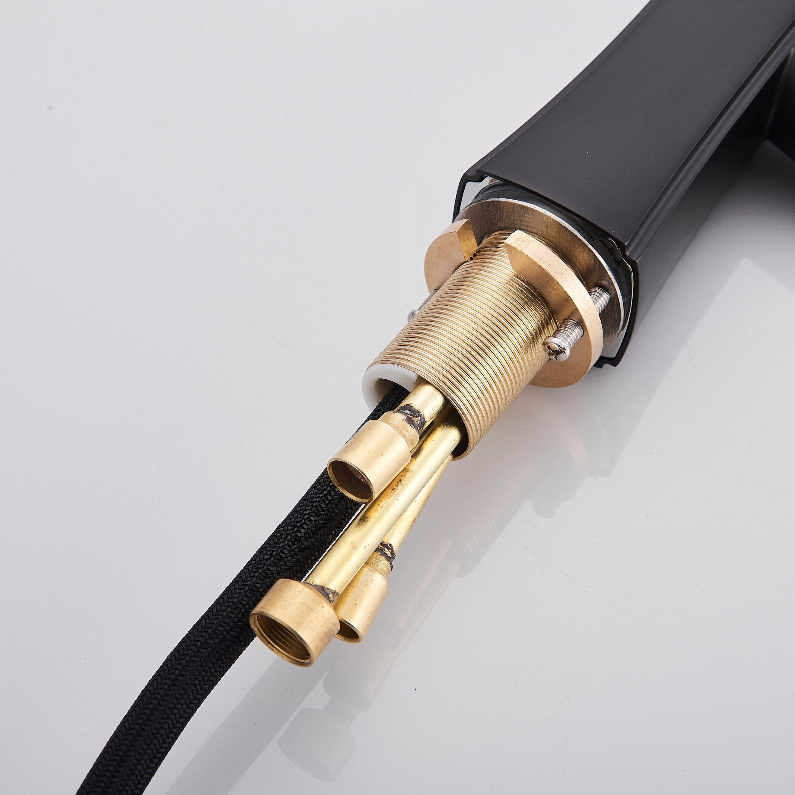 Baterie de bucatarie, negru mat, cu 2 funcții de curgere si dus extractibil