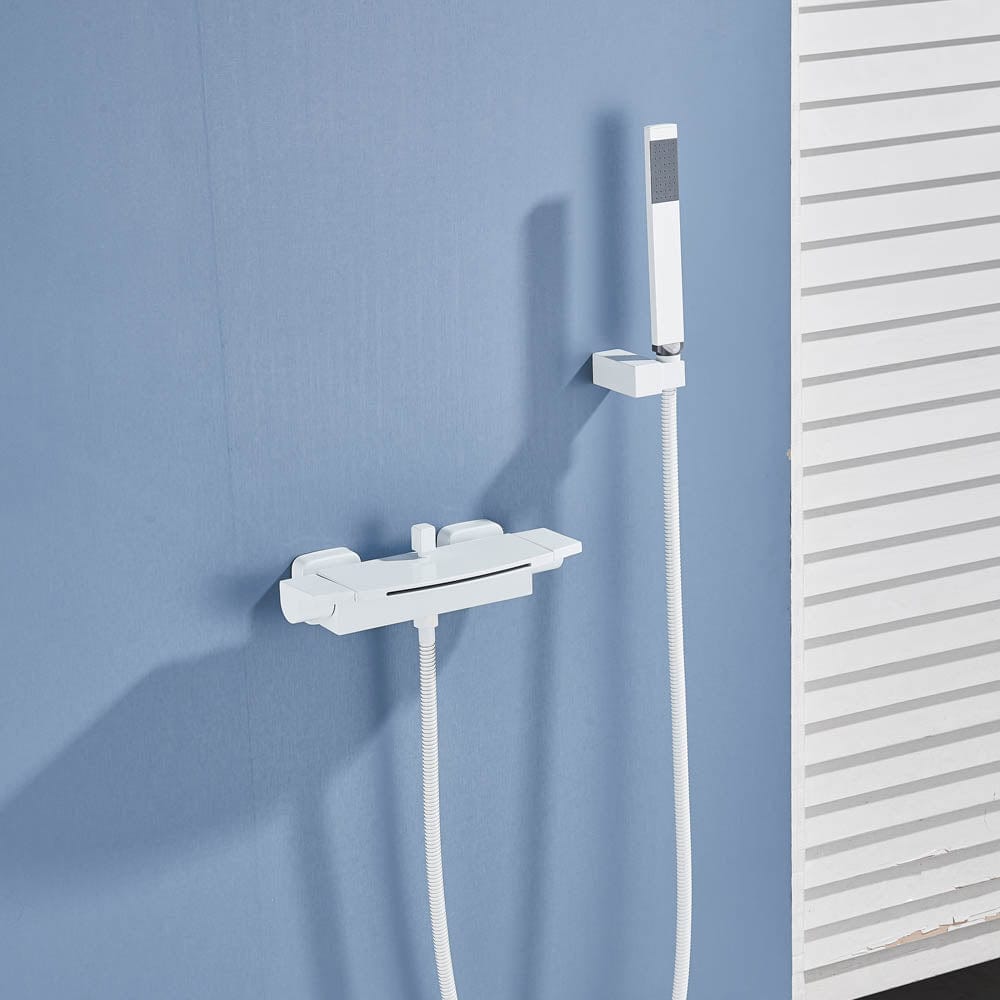 Baterie de cada cu cascada si dus de mana, alb