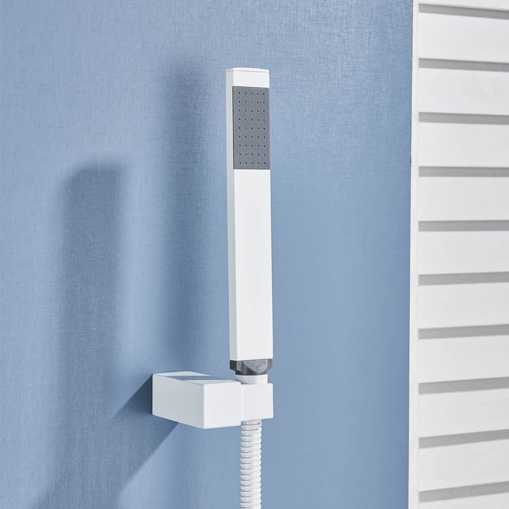 Baterie de cada cu cascada si dus de mana, alb